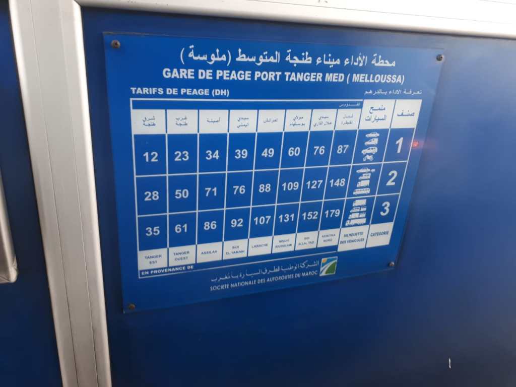 toll prices in morocco